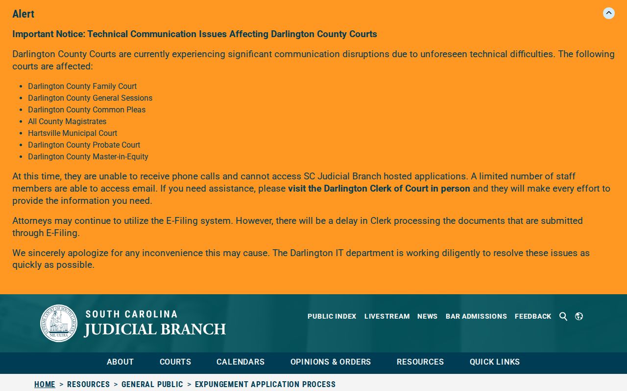 South Carolina expungement guidance for booking records and mugshots